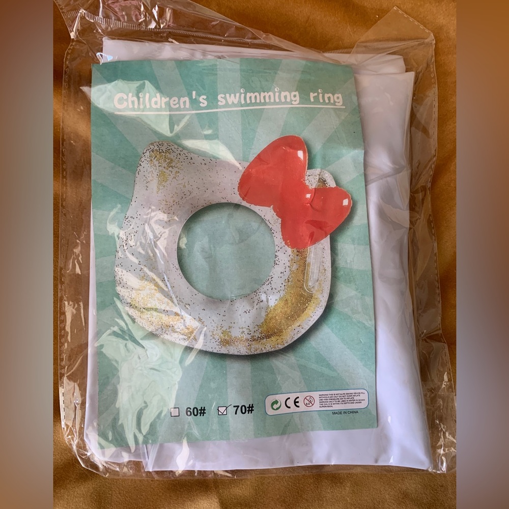 NEW HELLO KITTY glitter swim rings pool floatie beach